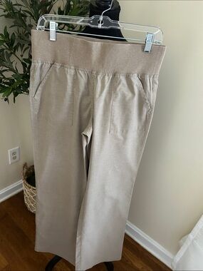Prana Tan Pull-On Wide Leg Pants
